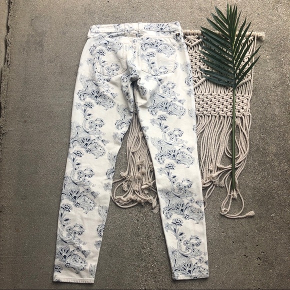 New Lucky Brand Paisley Printed Skinny Jeans Size 26 - Picture 6 of 7